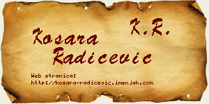 Kosara Radičević vizit kartica